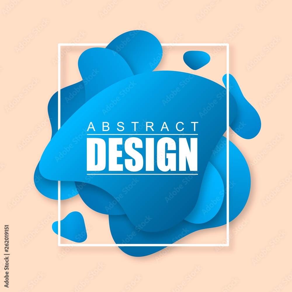 Poster Blue modern vector abstract banner. Template ready for use in web or print design.
