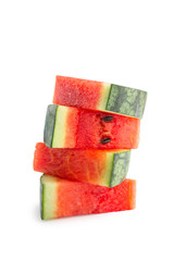 watermelon slices on white