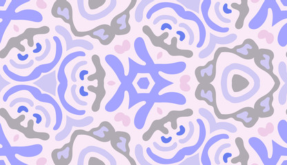 Bright fabric, textiles. Flower motif, lines. Handmade painting. Light seamless pattern in oriental style. Design element for wallpaper, tile, packaging, background.