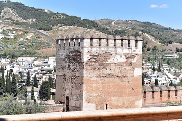 The Alcazaba Towers Of The Alhambra Palace, Granada, Spain