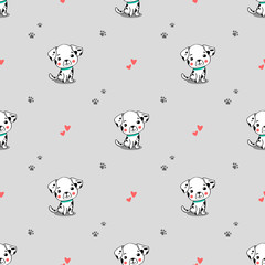 cute dogs seamless pattern