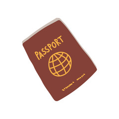 Passport, Red International Document, Travel Symbol Vector Illustration