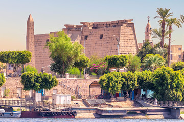 View of Luxor Temple from Nile river