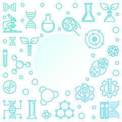 Vectir Geneticist concept linear illustration or frame on white background