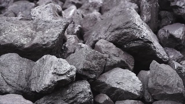 large chunks of coal, smooth rise up