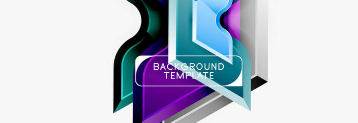 Techno geometric shapes abstract banner design