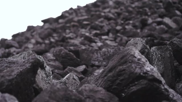coal mountain in a coal warehouse