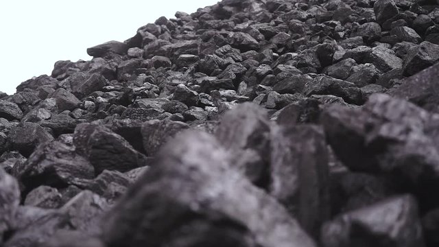 coal mountain in a coal warehouse