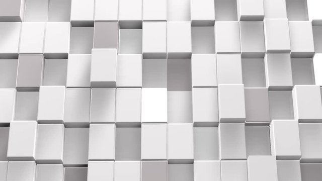 Abstact white modern architecture background with white cubes on the wall