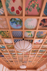 Colorful and cute ceiling with japanese style. Kyoto, Japan