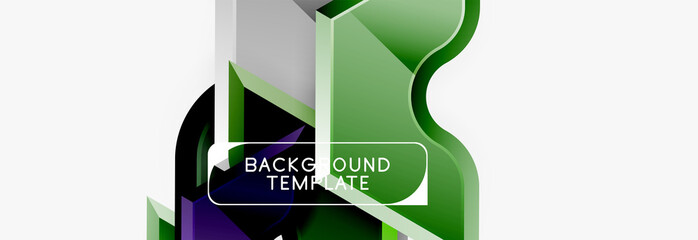 Naklejka premium Modern geometric shapes abstract background or logo element. Dynamic color design