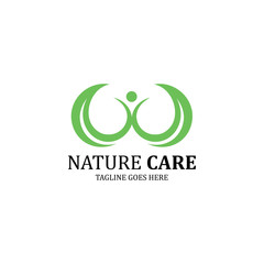 Nature care logo design template. Vector illustration