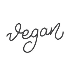 Fototapeta na wymiar Vegan vector linear lettering label design illustration.
