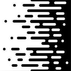 Obraz premium Vector Halftone Transition Abstract Wallpaper Pattern. Seamless Black And White Irregular Rounded Lines Background for modern flat web site design. - Vector