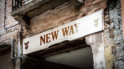 Obraz premium Street Sign New Way