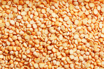 Background texture of pea porridge golden color in full-frame form. View from above. Close-up
