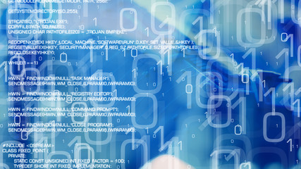 Cyber threats security, futuristic cyber world