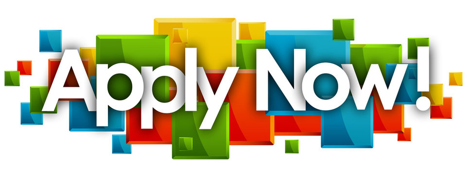 apply now word in rectangles background