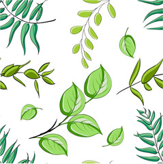 Beautiful leaves seamless pattern
