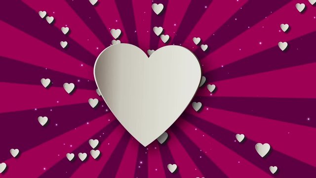 Heart on a background with rays