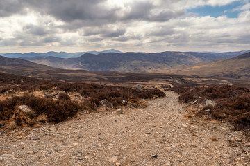 Ben Chonzie is 3,054 ft (931m). At any time of year the views from the summit are tremendous in every direction. To the north west the Ben Lawers range stands out proudly; in the north east the hills 