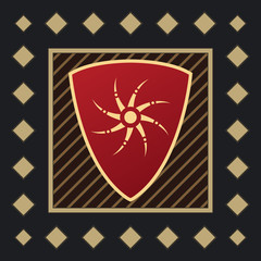 Game of Thrones styled icon.  Frame for icons. Gold pattern. Game of icons. House`s chevron.