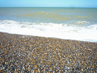 Normandie, plage de galets