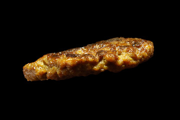 Freshly Grilled  Beef Burgers Isolated On Black Background