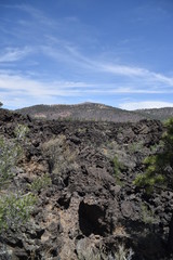 Flagstaff, AZ., U.S.A. June 5, 2018. Sunset Crater Volcano National Monument est. in 1930. Sunset Crater Volcano is a prime example of an 1,120-foot cinder volcano with substantial lava flows. 