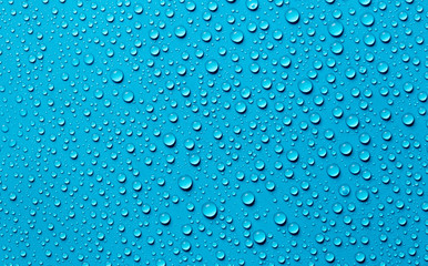 water drops on blue background
