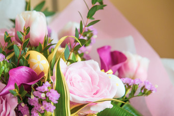 Obraz na płótnie Canvas Easter rustic flowers bouquet