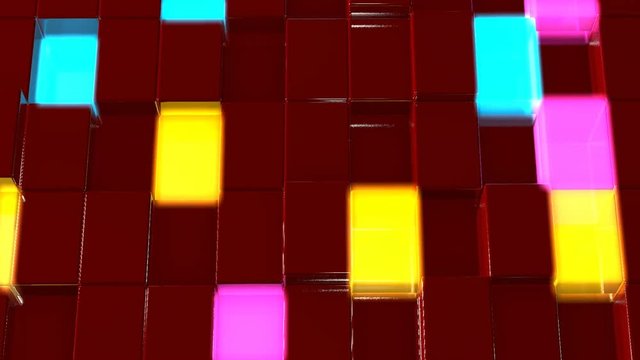 Abstract image of cubes background in red and brown toned