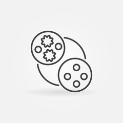 Petri Dish vector concept icon or symbol in thin line style