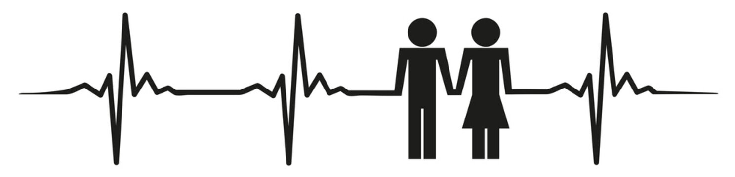 Wedding marriage wife husband heartbeat #isoliert #vektor - Hochzeit Ehe Ehefrau Ehemann Heirat Herzschlag