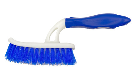 Plastic brush for washing on a white