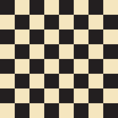 Vector chess field in black and beige colors. Seamless texture