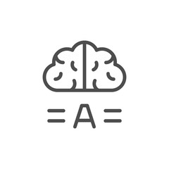 Copywriting brainstorm line icon