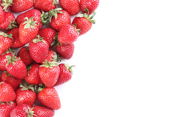 Fresh strawberries on white background