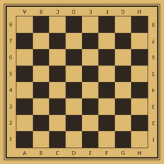 Vector chess field in beige and black colors with numbers