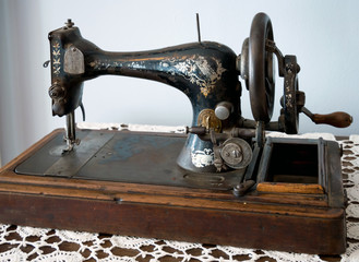 Vintage manual sewing machine firm 
