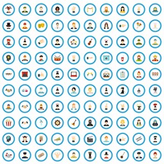100 theatrical actor icons set in flat style for any design vector illustration