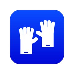 Rubber gloves icon digital blue for any design isolated on white vector illustration