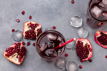 Natural Fresh and Organic Pomegranate Juice in Glass
