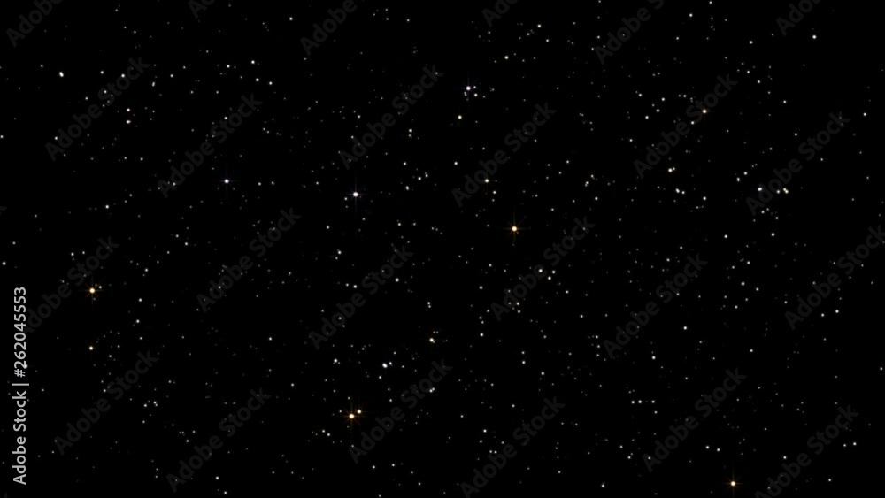 Wall mural night starry skies with twinkling and blinking stars seamless loop. abstract dark 3d animation with 