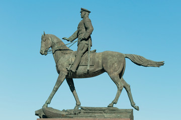 Fototapeta premium monument to Zhukov on horseback before the red square in Moscow