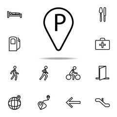 pin parking icon. Navigation icons universal set for web and mobile