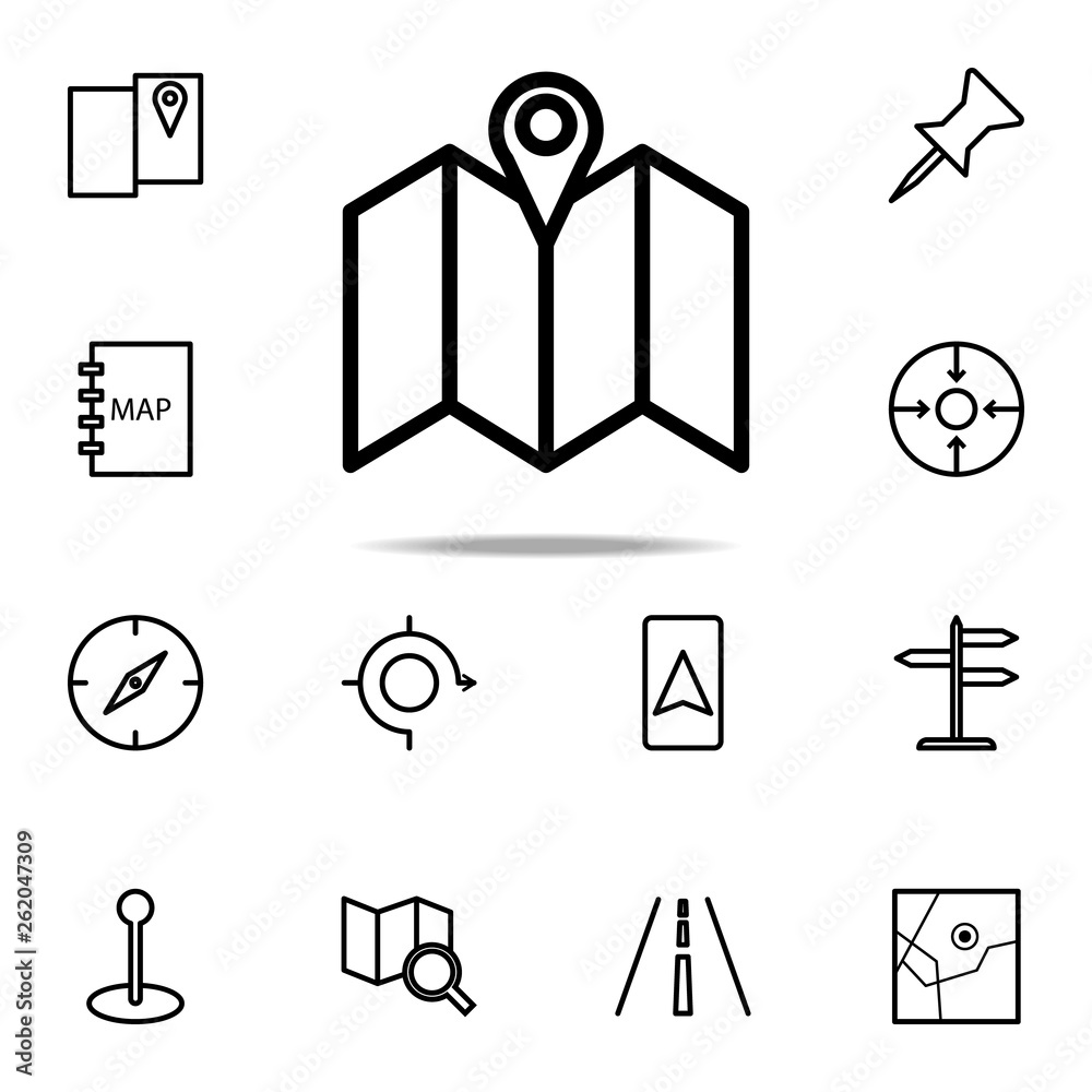 Poster pin on the map icon. navigation icons universal set for web and mobile