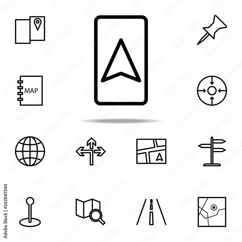 Poster cursor on the navigator icon. navigation icons universal set for web and mobile