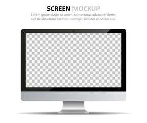 Screen mockup. Computer monitor with blank screen for design