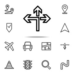 Priority of direction to left icon. Navigation icons universal set for web and mobile